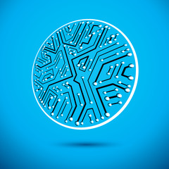 Vector circuit board, digital technologies abstraction. Computer microprocessor scheme, futuristic design.