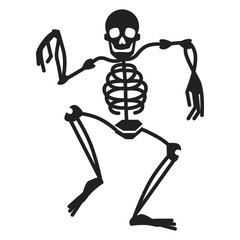 Dancing skeleton icon. Simple illustration of dancing skeleton vector icon for web design isolated on white background