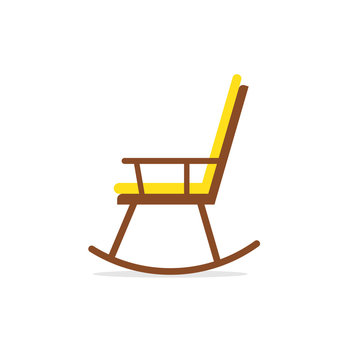 Rocking Chair Icon. Clipart Image Isolated On White Background