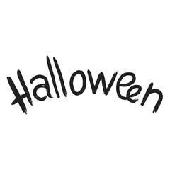 Halloween text icon. Simple illustration of halloween text vector icon for web design isolated on white background