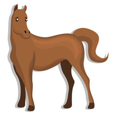 Brown horse icon. Cartoon of brown horse vector icon for web design isolated