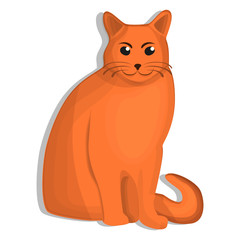Orange cat icon. Cartoon of orange cat vector icon for web design isolated