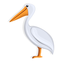 Pelican icon. Cartoon of pelican vector icon for web design isolated