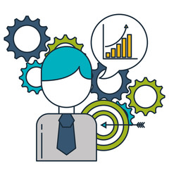 business character statistics speech bubble target