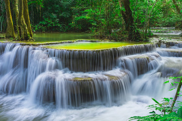 Beautiful natural of Huay Mae Khamin waterfall, Kanchanaburi Pro