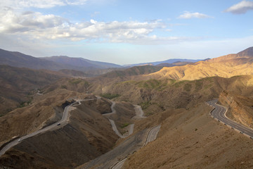 serpentine road at moroccan atlas