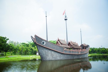 Wooden boat in water