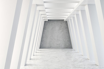 Stylish concrete tunnel interior