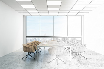 Modern meeting room sketch