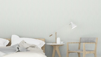 The interior minimal hotel bedroom 3d rendering 