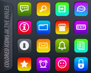 Forum interface icons set