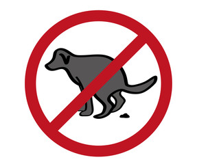 no pooping sign on white background