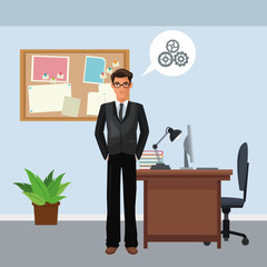 business character in office scenario