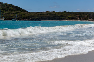 waves crashing on the beach