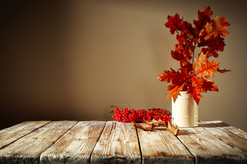 Naklejka na ściany i meble Autumn background and free space for your decoration. 