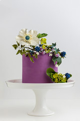 Artistic Cake With Edible Bouquet Of Gum Paste Flowers
