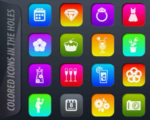 Womens Day icons set