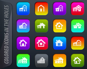 Fototapeta premium house type icon set