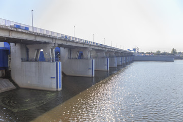 Dam on Vistula in Wloclawek in Kujawsko-Pomorskie, Poland