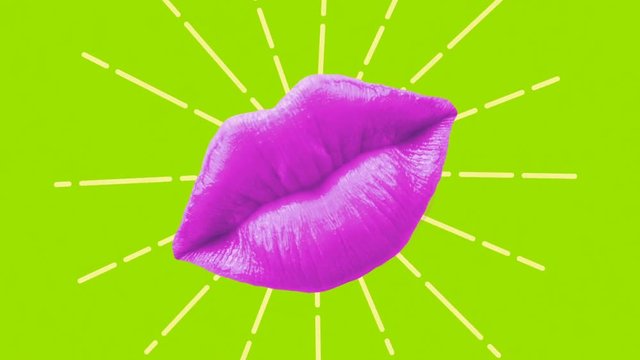 Minimal Motion art. Colorful fashion Make up concept. Make up lover