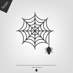 spider web and spider halloween icon
