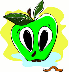 funny green apple