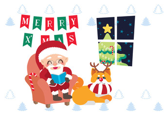 santa claus celebration christmas day background vector