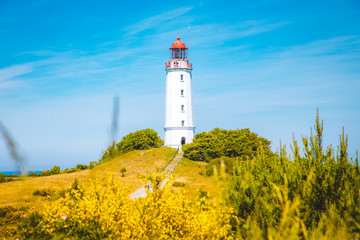 Fototapeta na wymiar Lighthouse Dornbusch on the island Hiddensee, Ostsee, Germany