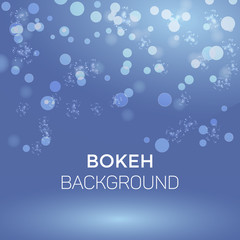 Winter Snowflake Abstract Bokeh Background Vector Illustration