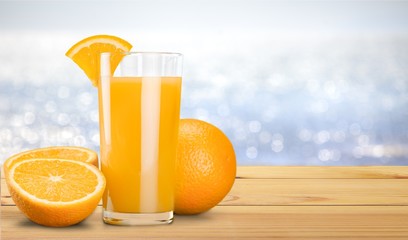 Orange juice and slices of orange on background © BillionPhotos.com