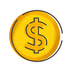 Coin. Retro style icon
