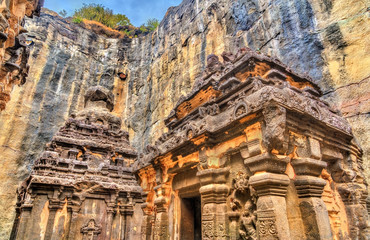 The Kailasa temple, cave 16 in Ellora complex. UNESCO world heritage site in Maharashtra, India