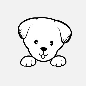 recommend clip art: Face dog isolated a white background. Greeting card.