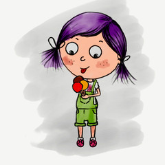 cute girl with purple hair