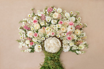 Lovely flower background for newborn baby, concept of newborn baby.