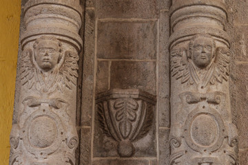 Colonial Catholic church wall architecture detail