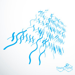 Flowing stripes, vector abstract wave lines illustration for use as website background.