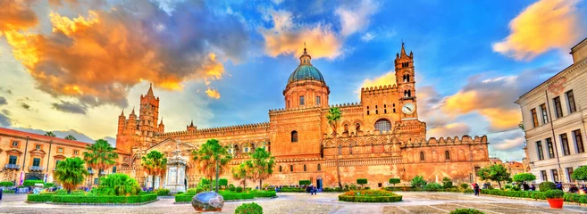 Wall murals Palermo Palermo Cathedral, a UNESCO world heritage site in Sicily, Italy