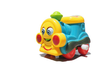 Toy train isolated on the white background.