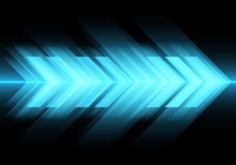 Abstract blue light arrow speed on black design modern futuristic technology background vector illustration.