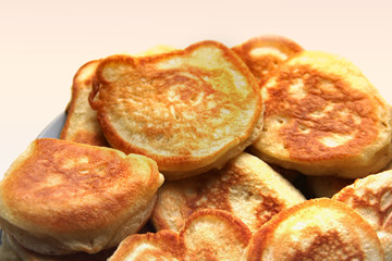 Pancakes on a clean background