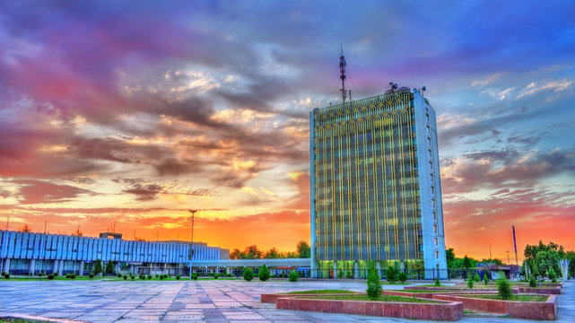 Government building in Navoi, Uzbekistan