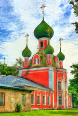 Fototapeta na wymiar Alexander Nevsky Church in Pereslavl-Zalessky, Russia. Built in 1740.