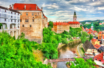 Fototapeta na wymiar View of Cesky Krumlov Castle in Czech Republic