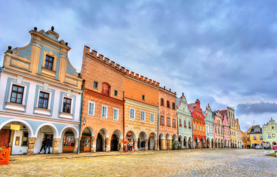 Traditional houses on the main square of Telc, Czech Republic
