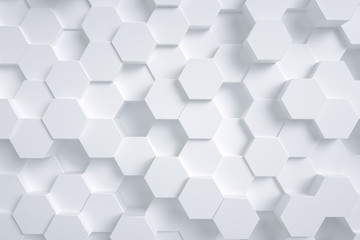 3d rendering, hexagon with white background - obrazy, fototapety, plakaty