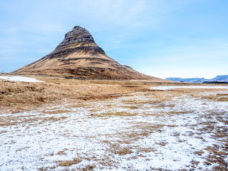 Kirkjufell mountain in winter, Iceland
