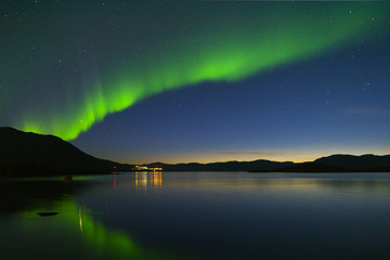 Fototapeta na wymiar Aurora borealis in Northern Sweden
