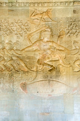 Bas-relief of the Churning of the Sea of Milk in Angkor Wat