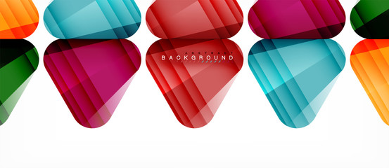 Glass triangles modern geometric composition, abstract background